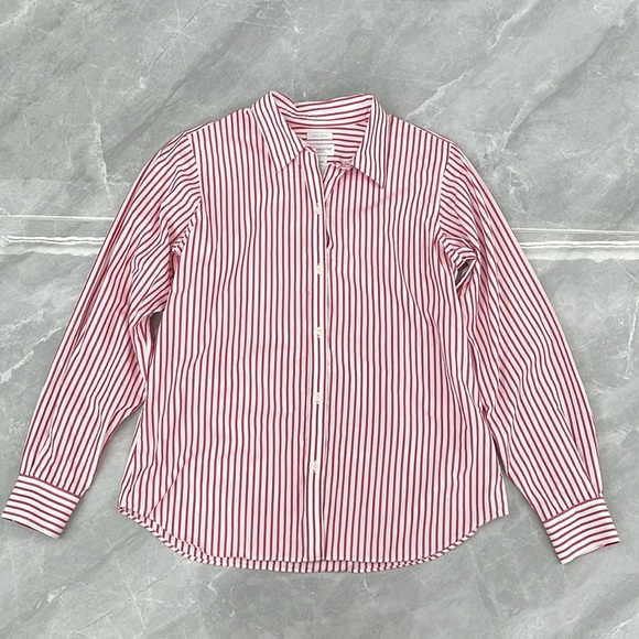 Liz Claiborne Tops - Women's Liz Claiborne Lizsport Button Down Cotton Long Sleeve Striped Shirt